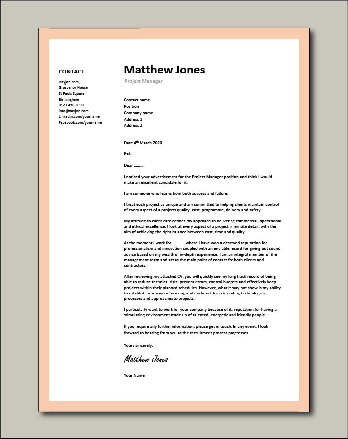 Sports Management Cover Letter from www.dayjob.com