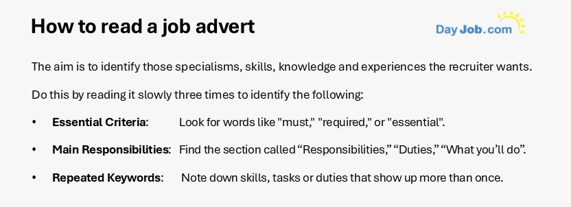 How to read a job advert