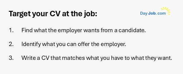 Target your CV at the job