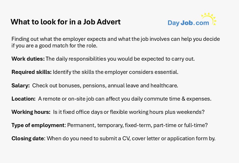 What to look for in a Job Advert
