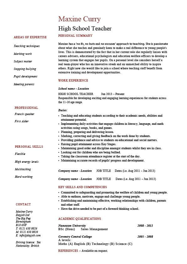 Teacher Resume Cover Letter Examples from www.dayjob.com