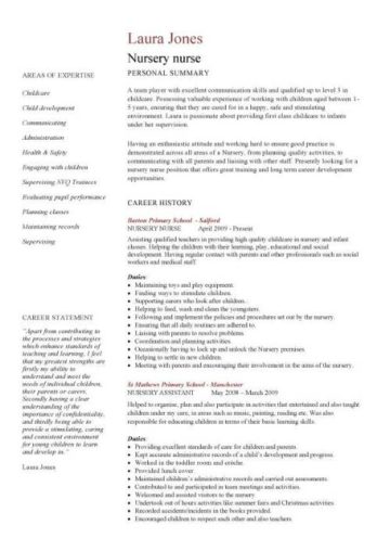 nursery nurse CV