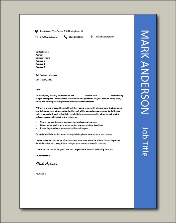 cover letter example