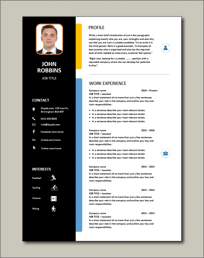 Its longer CV template version