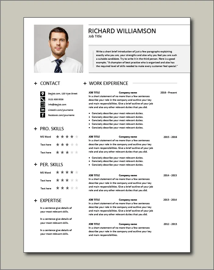 Premium CV template 35 - 2 page