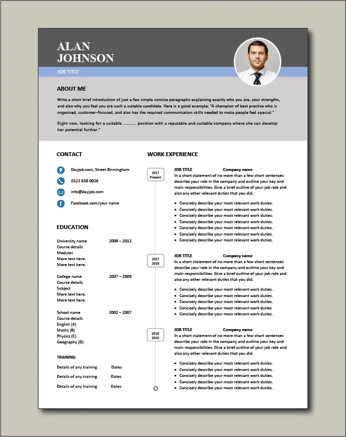 Premium CV template 45 - 2 page version