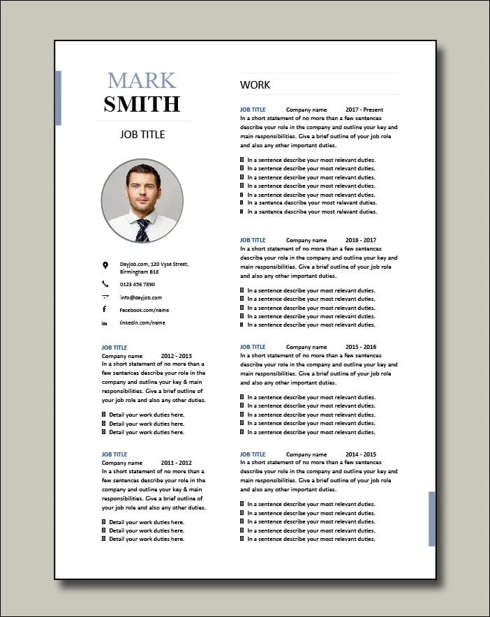 Premium CV template 8 Career
