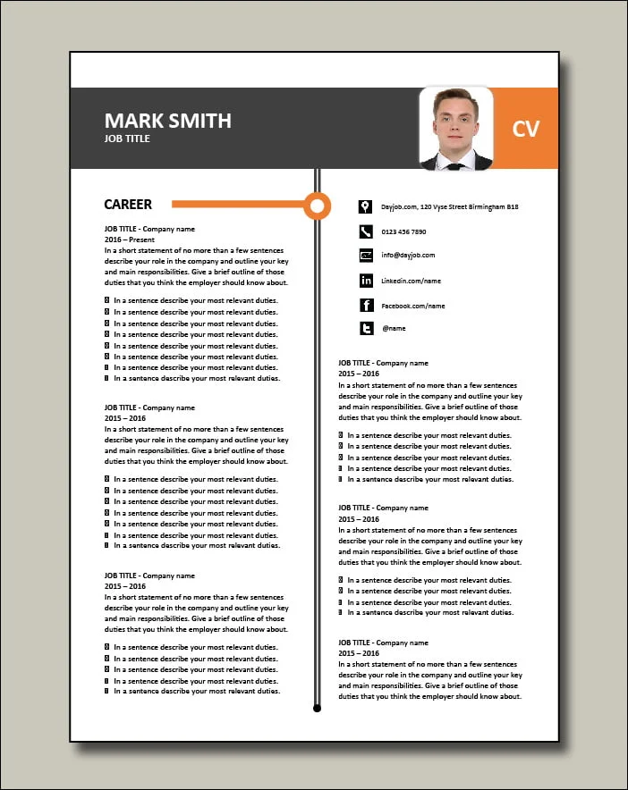 Premium template 9 Career