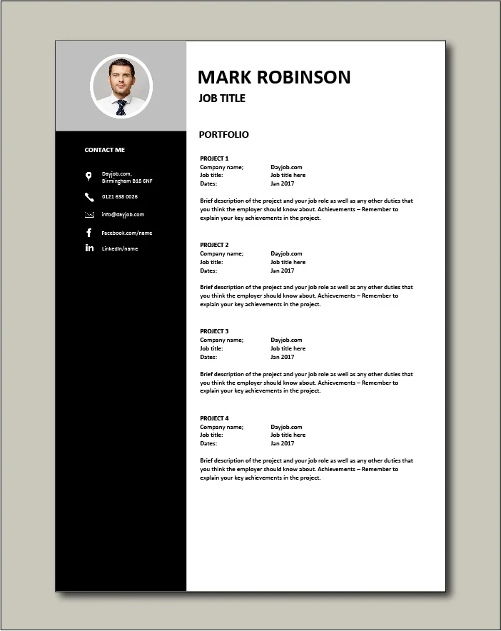 CV template 15 - Portfolio
