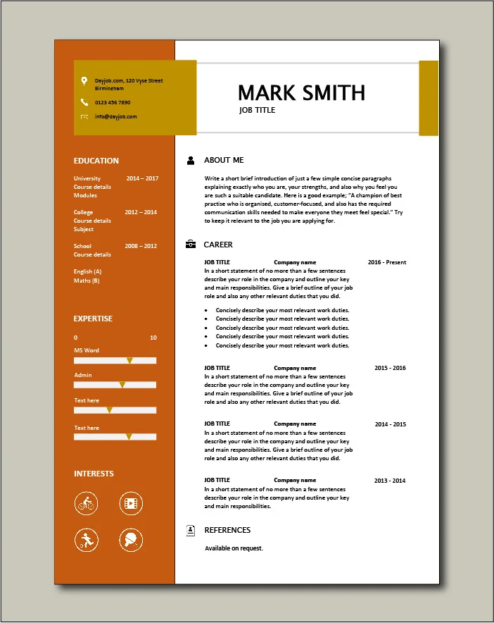 CV template 16 - 1 page