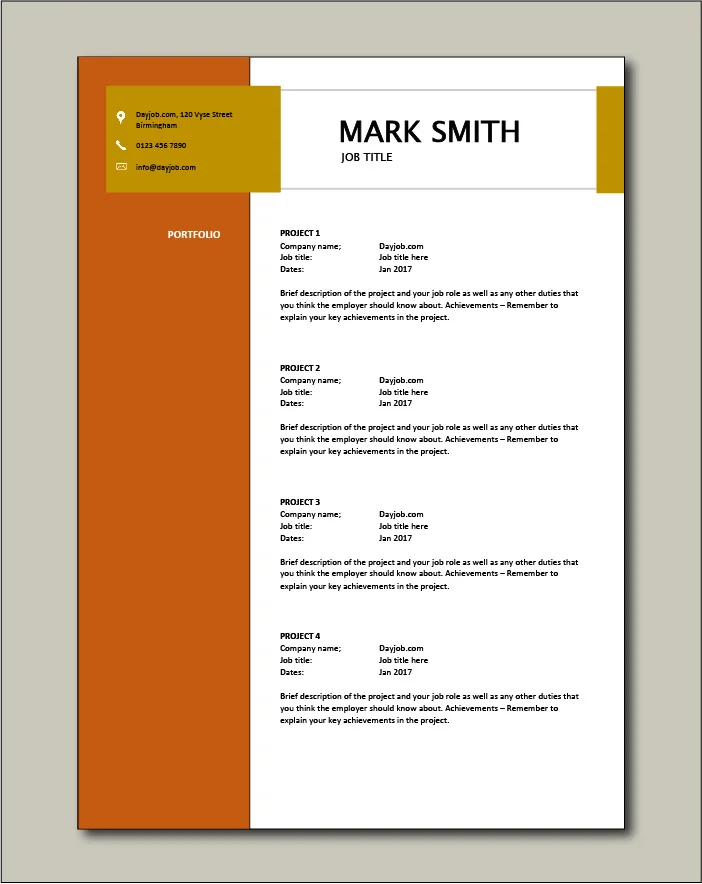 CV template 16 - Portfolio