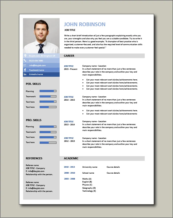 CV template 24 - 1 page
