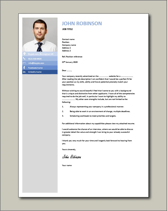 CV template 24 - cover letter
