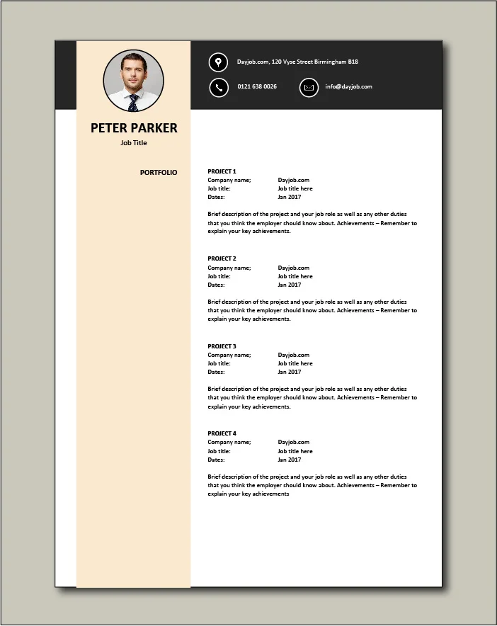 CV template 29 - Portfolio