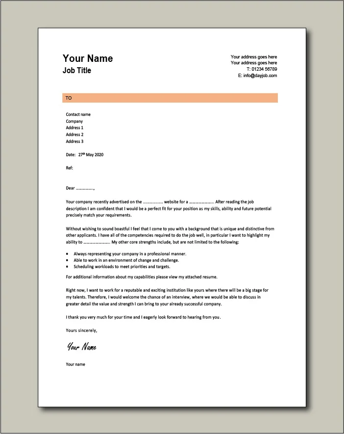 CV template 4 - Cover Letter