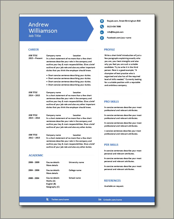 CV template 9 - 1 page