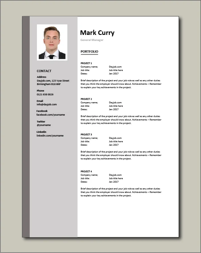 General Manager CV - Portfolio
