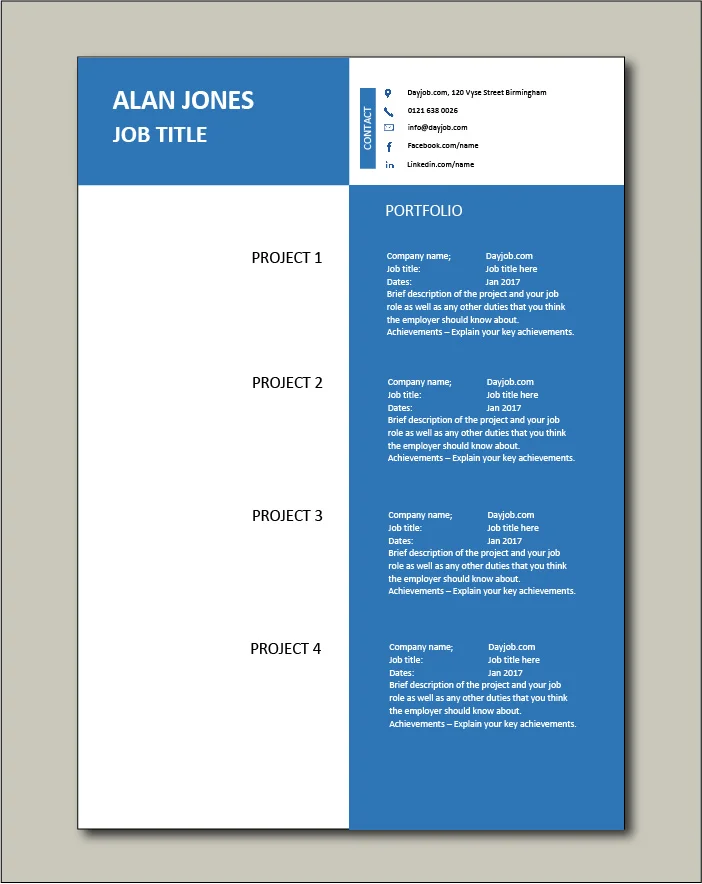 CV template 41 - Portfolio