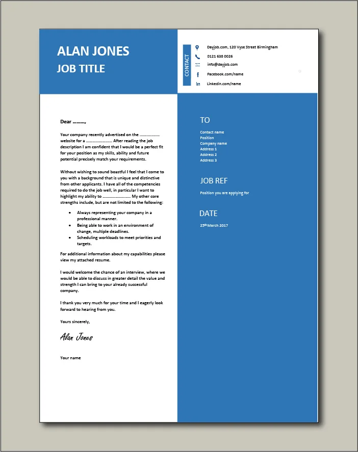 CV template 41 - cover letter