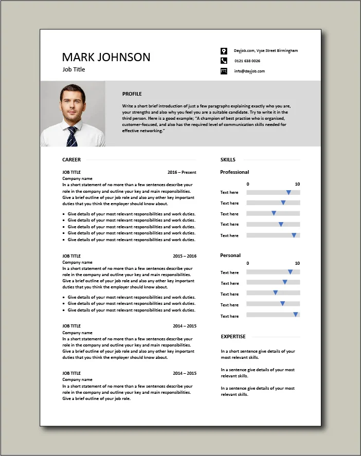 CV template 47 - 2 page
