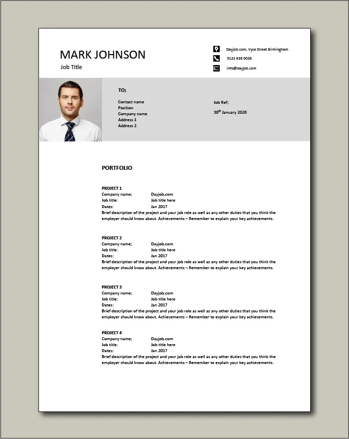 CV template 47 - Portfolio
