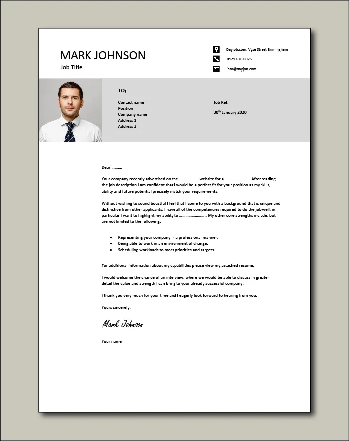CV template 47 - cover letter