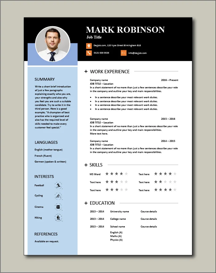 CV template 48 - 1 page