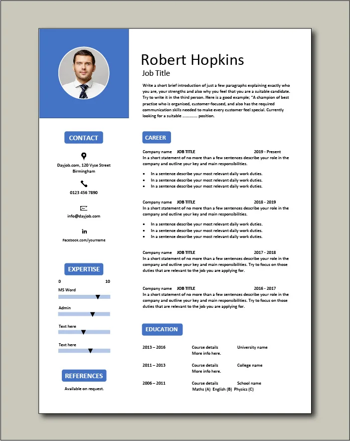 CV template 53 - 1 page