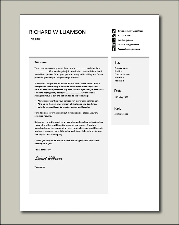 CV template 55 - Cover letter