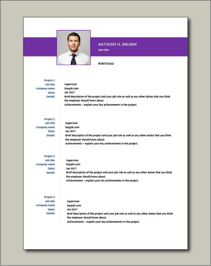 CV template 72 - portfolio