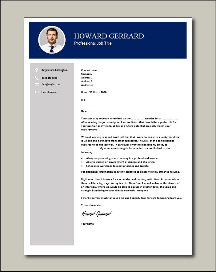 cv and cover letter template free