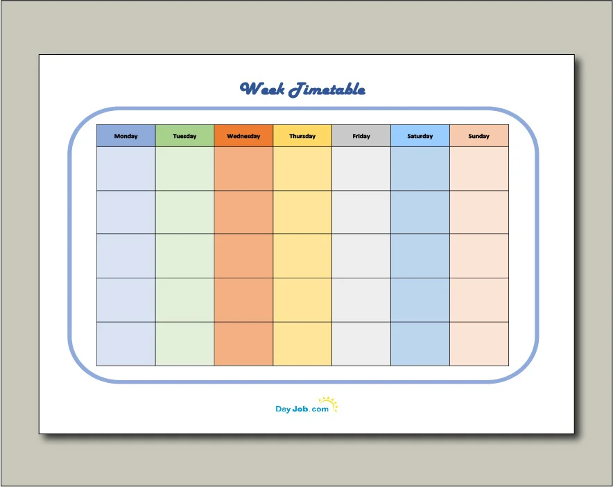 Revision timetable template 8