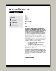 Architect cover letter example 2