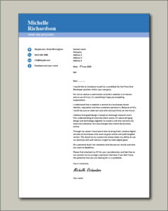 Front End Developer cover letter example 3, self taught, designer ...