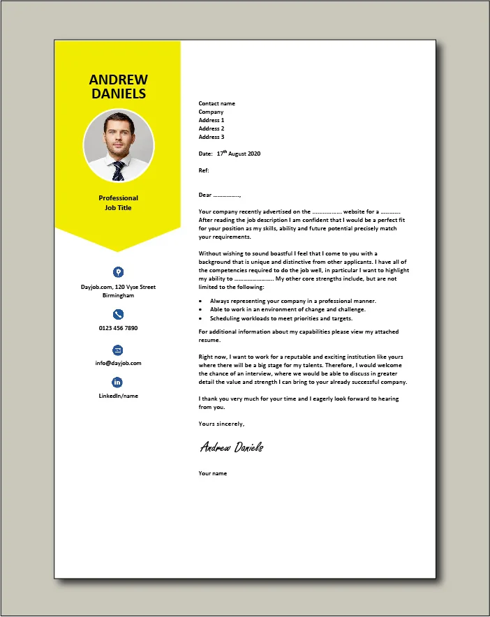 Premium CV template 64 - Cover letter