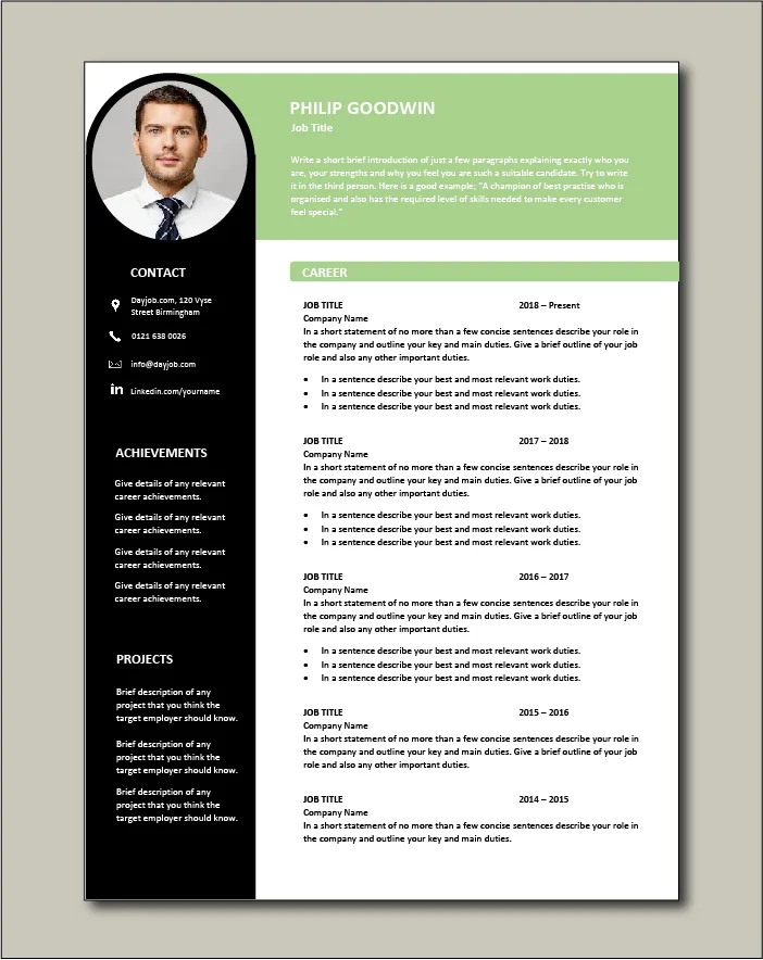 Premium CV template 69 - 2 pages