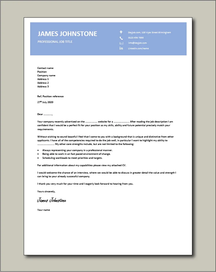 Premium template 61 - Cover letter