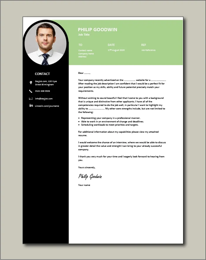 Premium template 69 - Cover letter