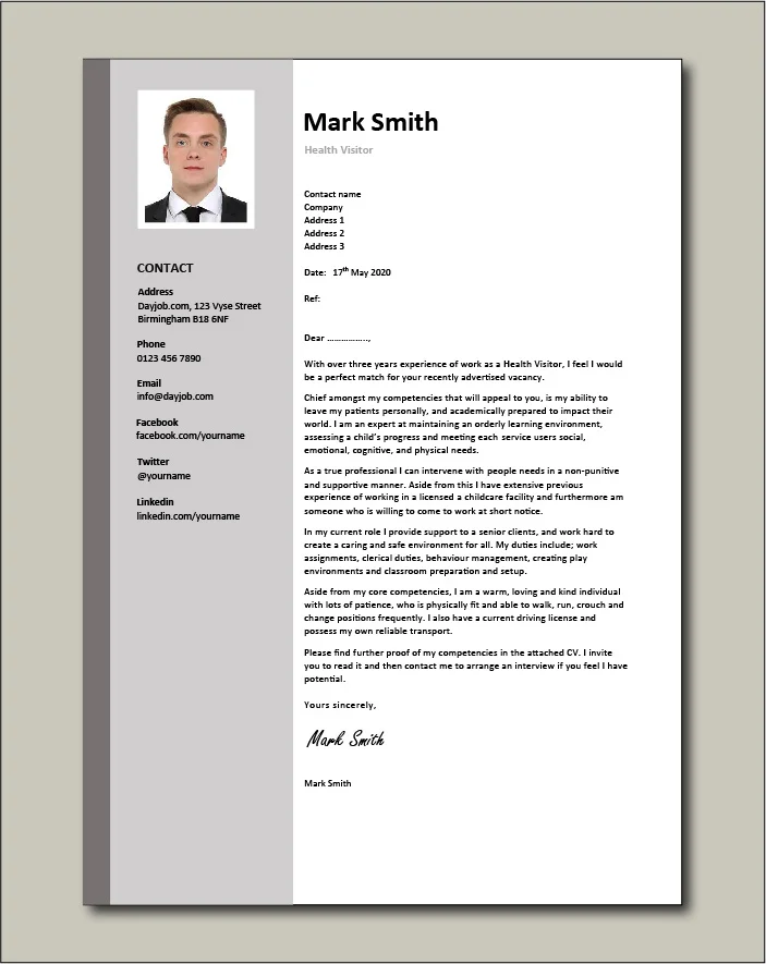 Health Visitor Cover letter