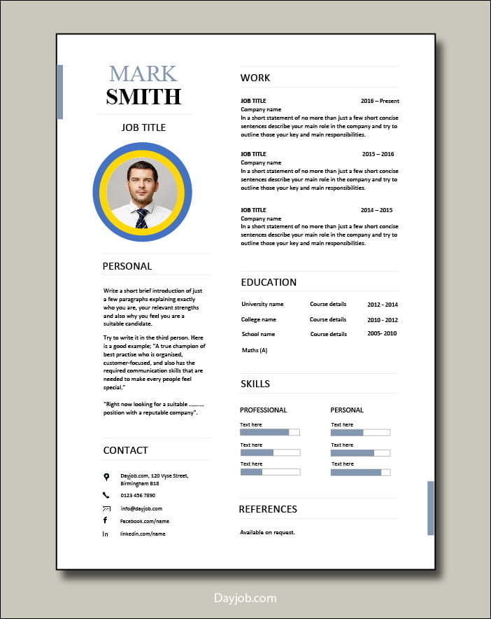 Ukrainian CV template 3 - 1 page