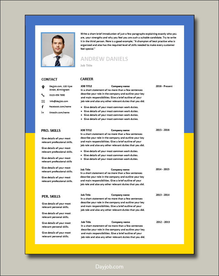 Ukrainian CV template 5 - 2 pages