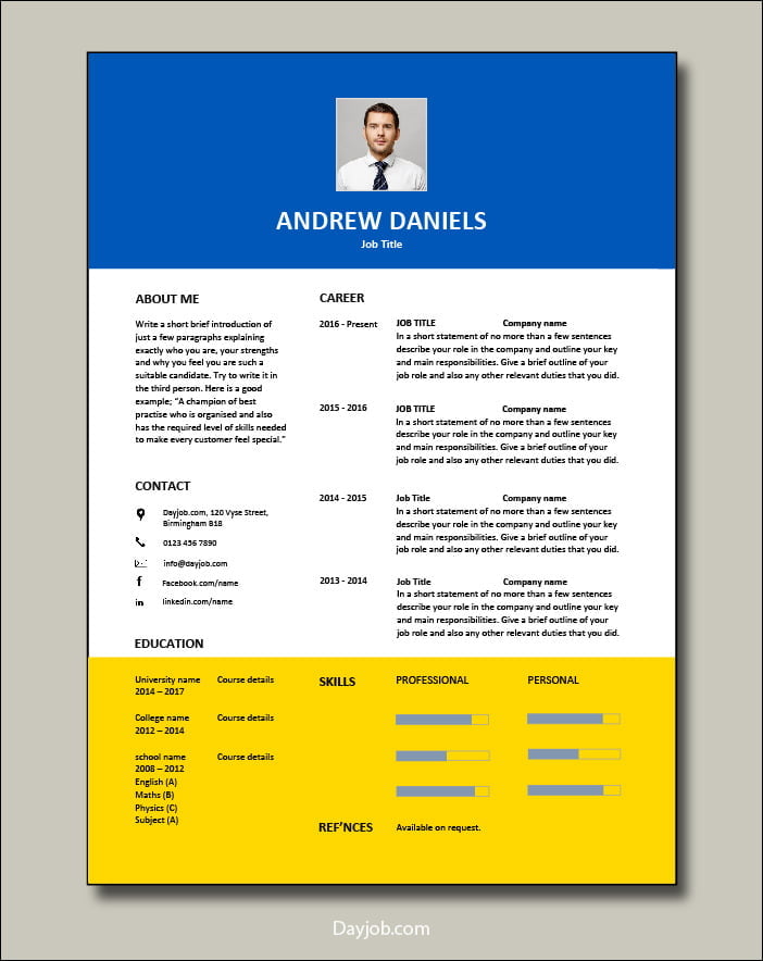 Ukrainian CV template 7 - 1 page