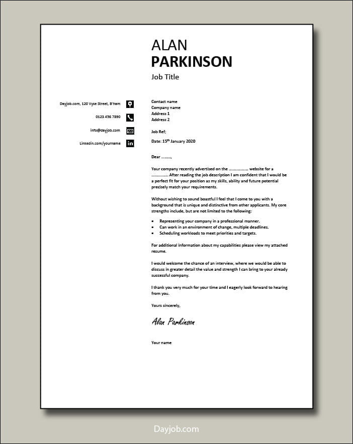 Good looking cover letter